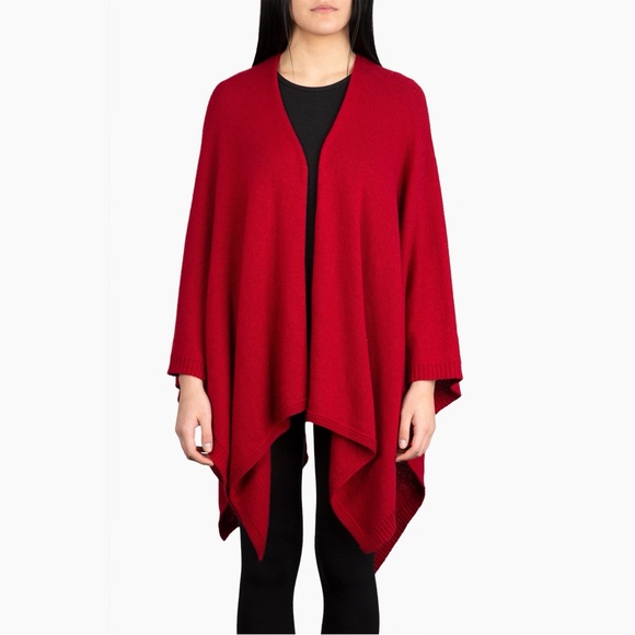 Anthropologie Sweaters - Red Oversized Ruffle Sweater Shawl Cardigan